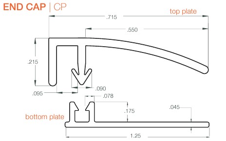 Crane GLASBOND 10' White 2-pc End Cap Set